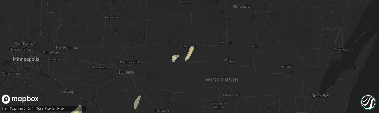Hail map in Dorchester, WI on August 9, 2025