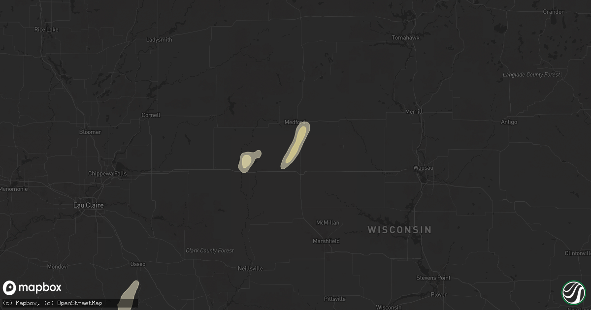 Hail map in Dorchester, WI on August 9, 2025