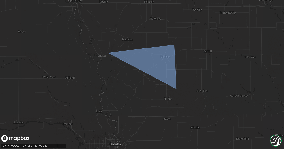 Hail map in Dunlap, IA on August 9, 2025