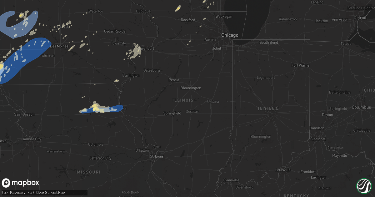 Hail map in Illinois on August 9, 2025