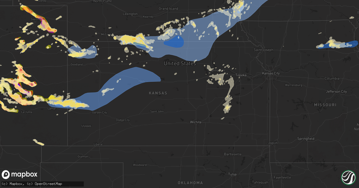 Hail map in Kansas on August 9, 2025