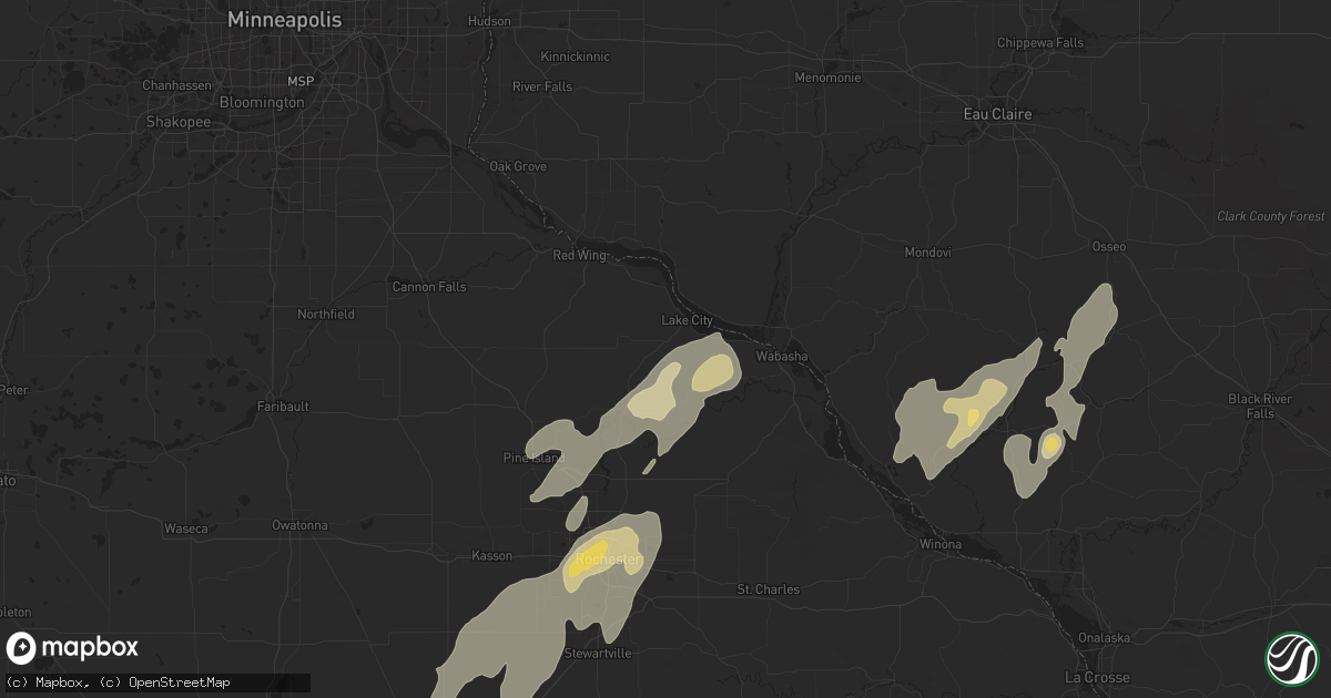 Hail map in Lake City, MN on August 9, 2025