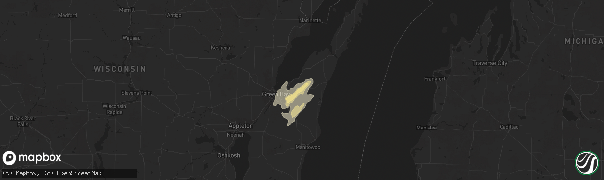 Hail map in Luxemburg, WI on August 9, 2025