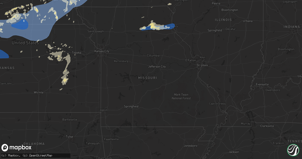 Hail map in Missouri on August 9, 2025