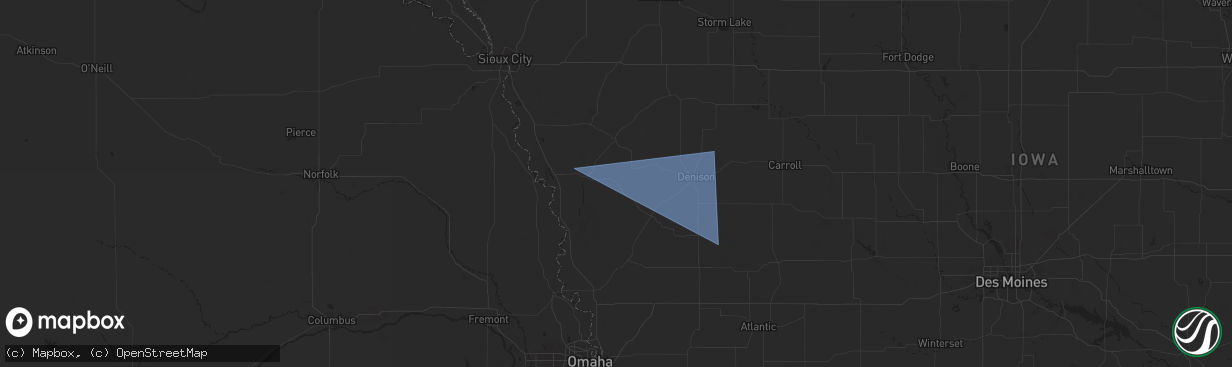 Hail map in Soldier, IA on August 9, 2025