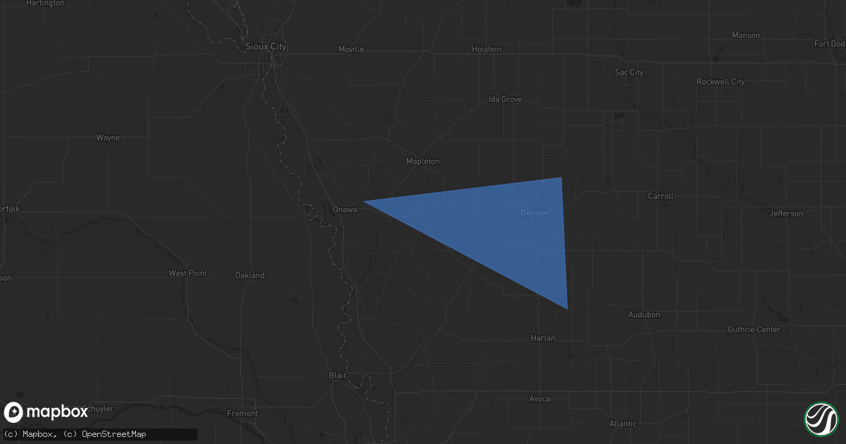 Hail map in Soldier, IA on August 9, 2025