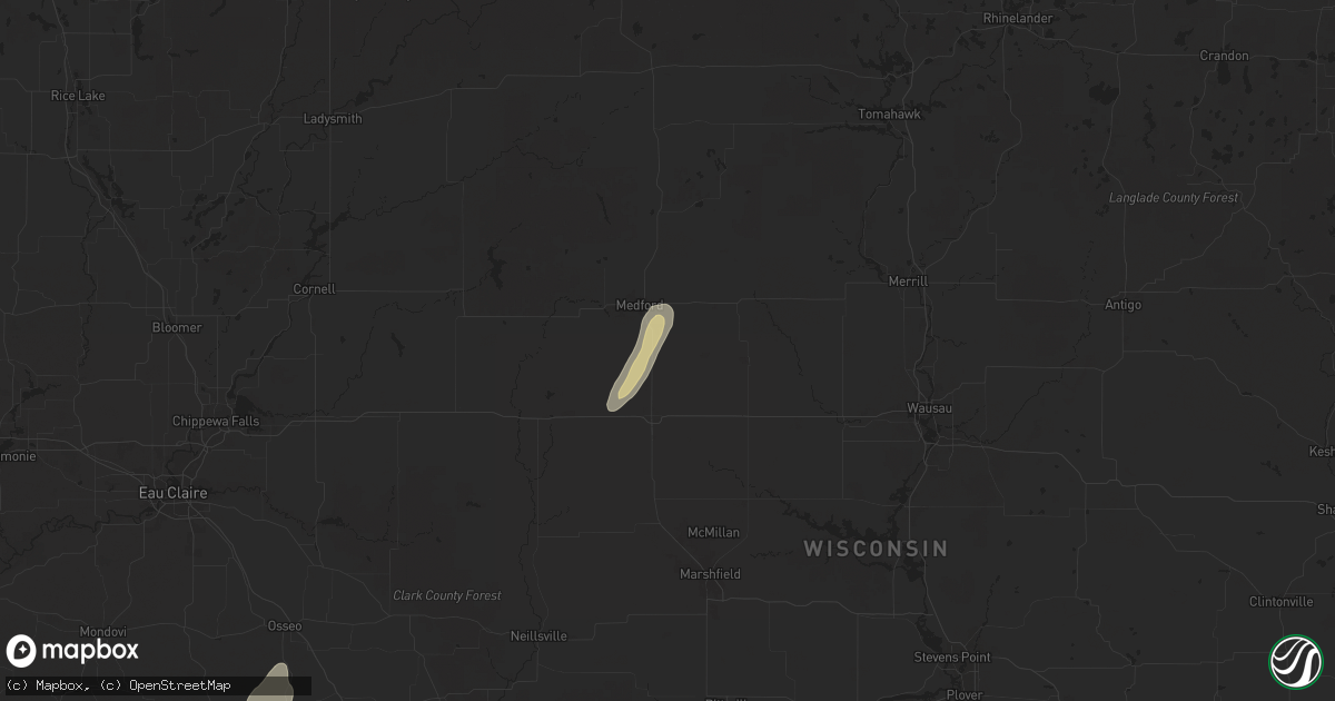 Hail map in Stetsonville, WI on August 9, 2025