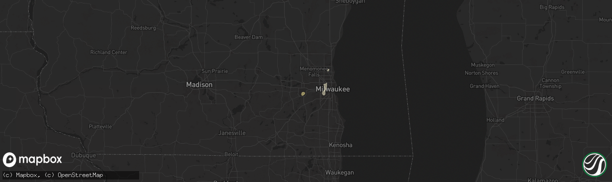 Hail map in Waukesha, WI on August 9, 2025