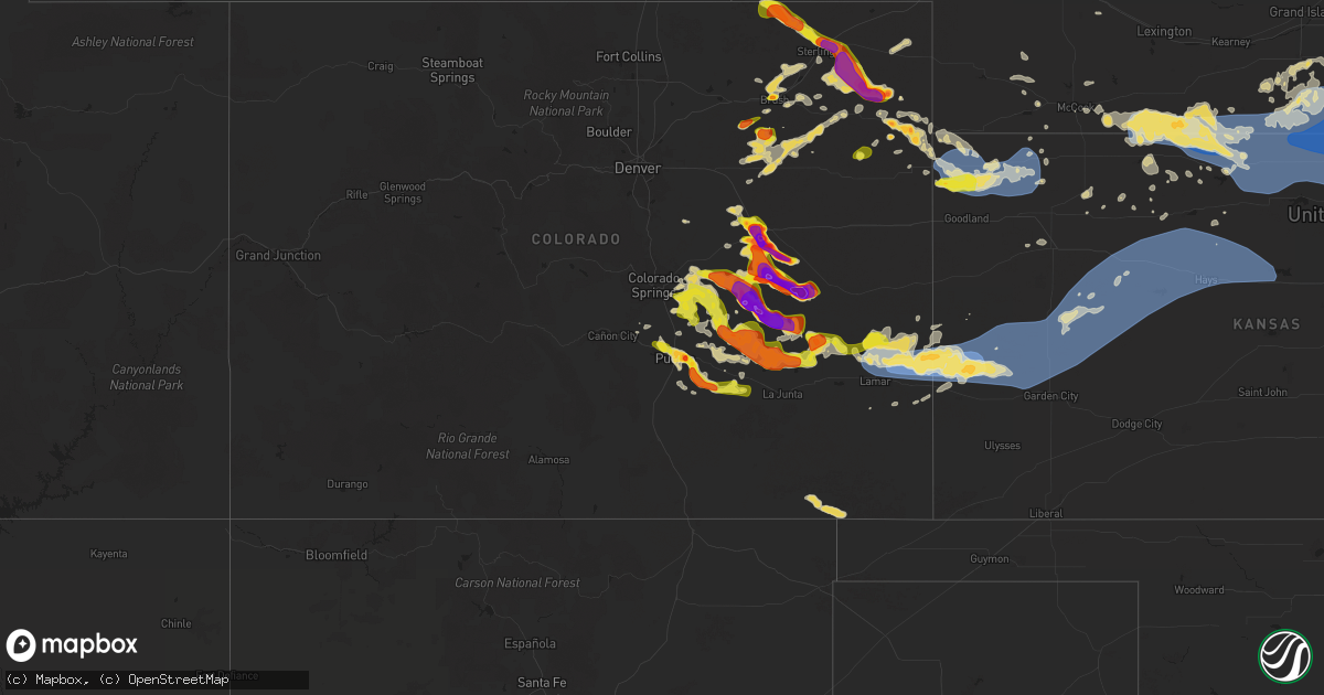 Hail map on August 9, 2025