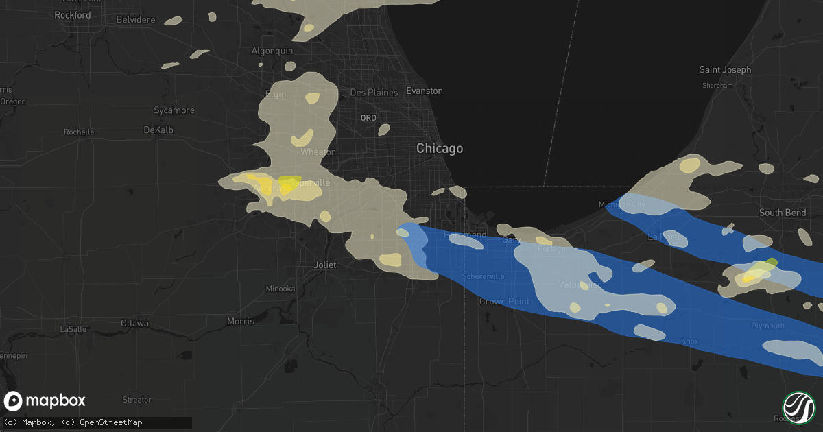 Hail map in Alsip, IL on August 9, 2026