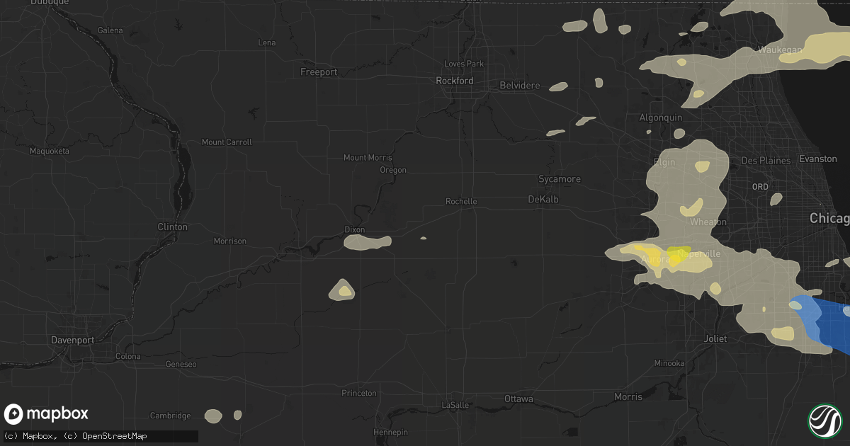 Hail map in Ashton, IL on August 9, 2026