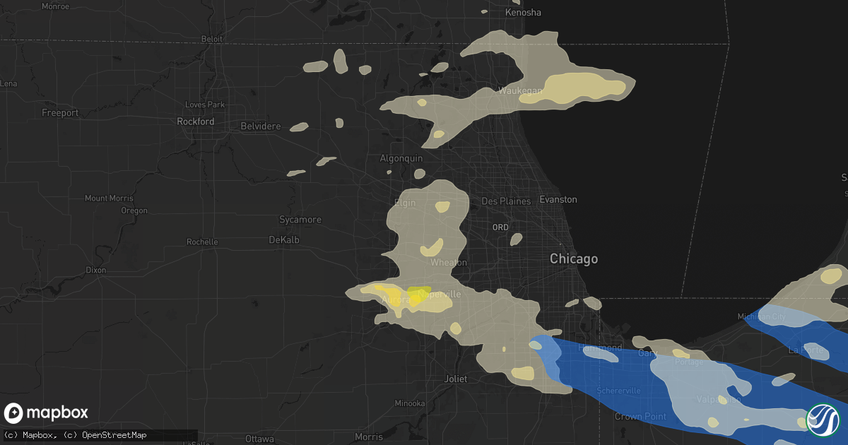 Hail map in Bartlett, IL on August 9, 2026