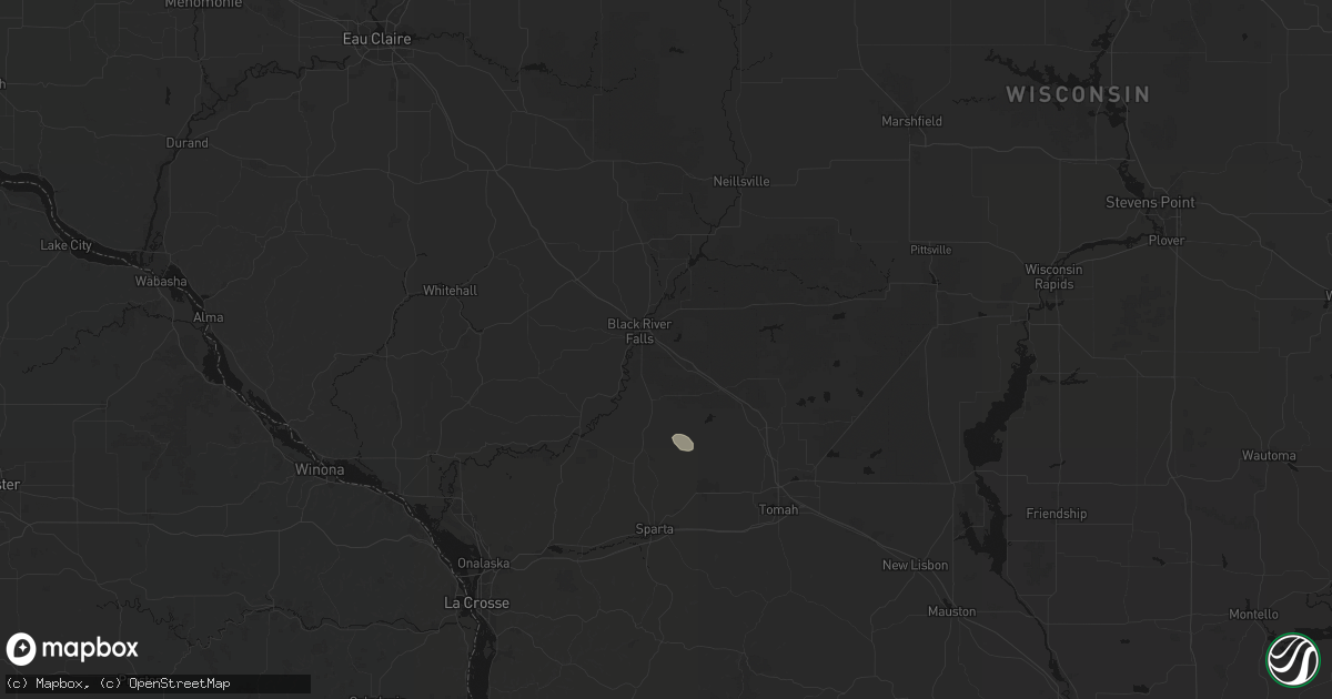Hail map in Black River Falls, WI on August 9, 2026