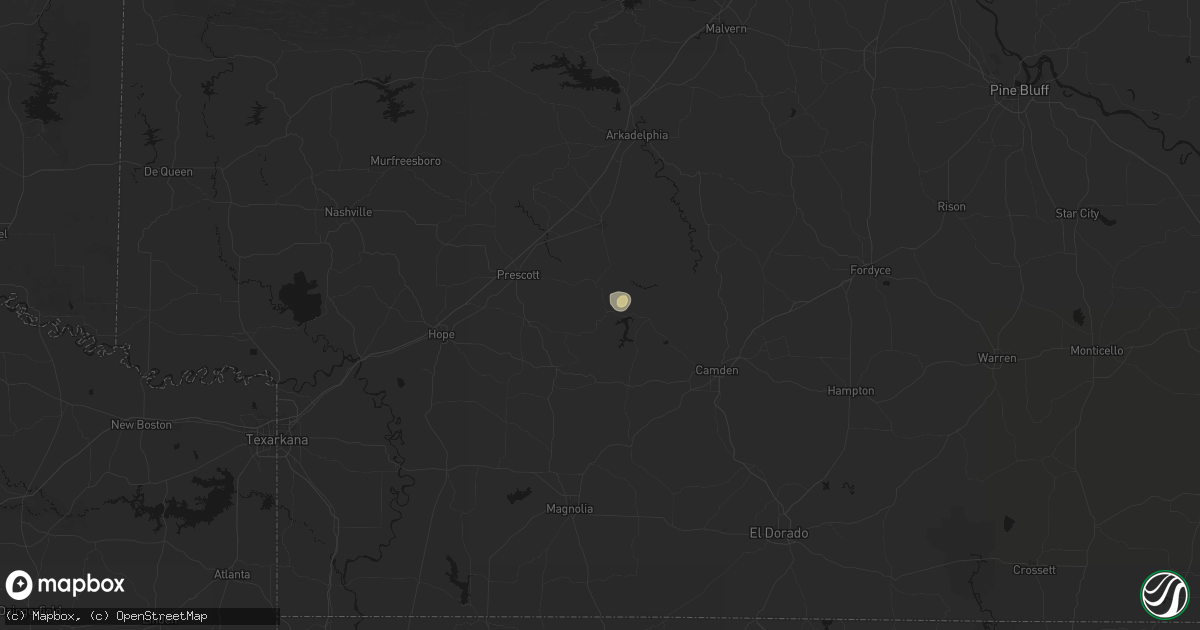 Hail map in Bluff City, AR on August 9, 2026