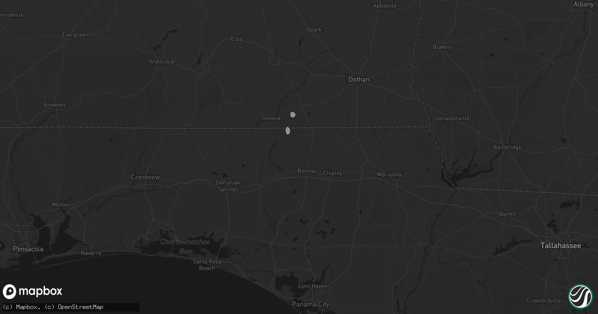 Hail map in Bonifay, FL on August 9, 2026