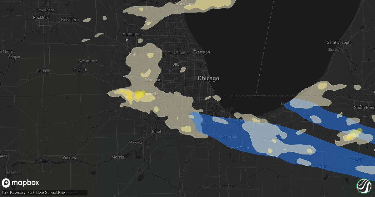 Hail map in Bridgeview, IL on August 9, 2026