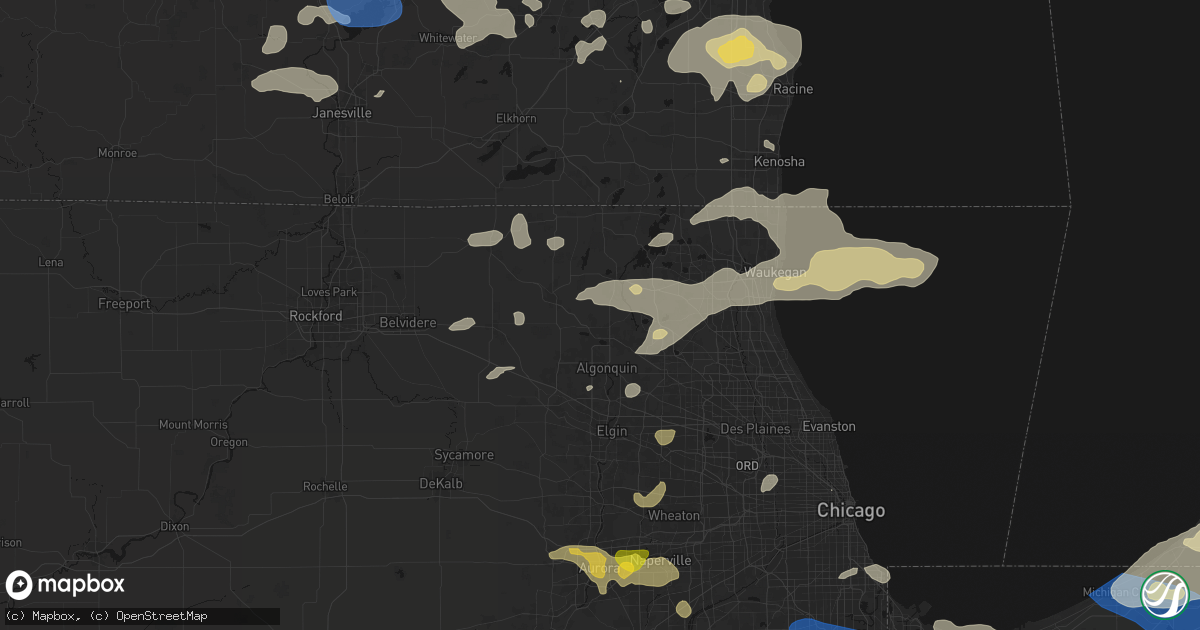 Hail map in Crystal Lake, IL on August 9, 2026