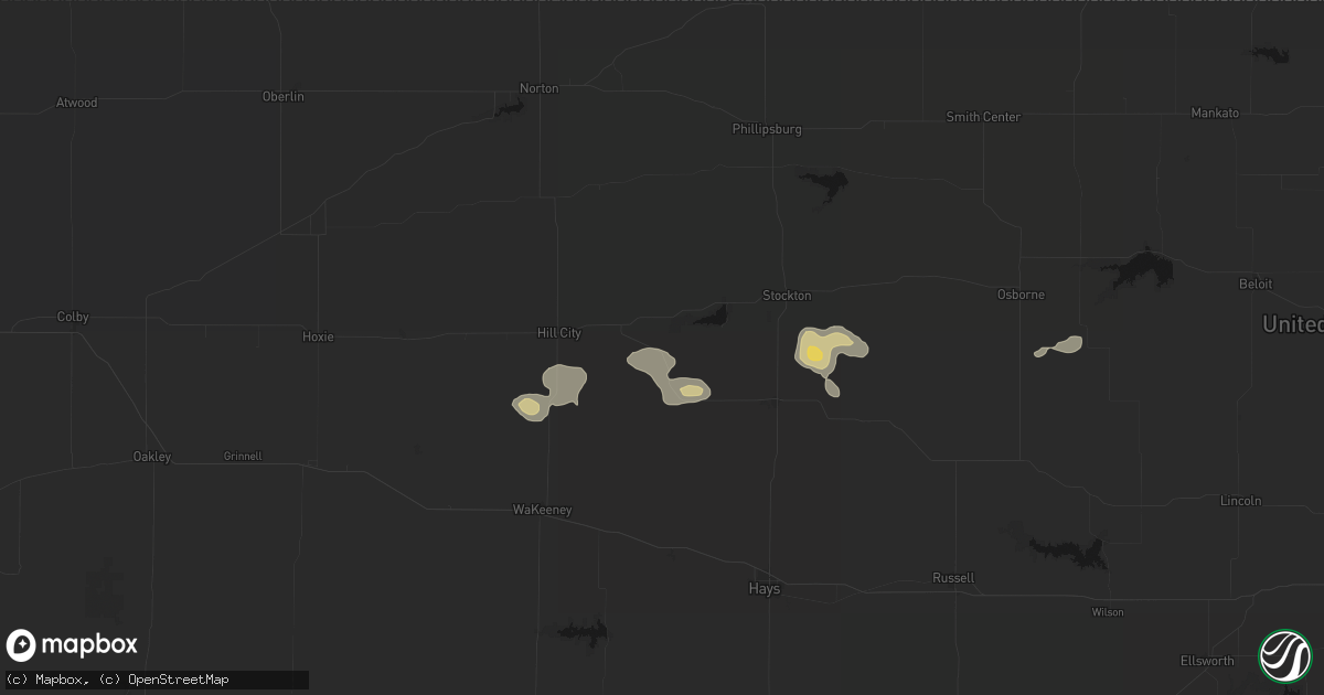Hail map in Damar, KS on August 9, 2026