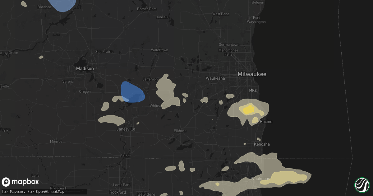 Hail map in Eagle, WI on August 9, 2026