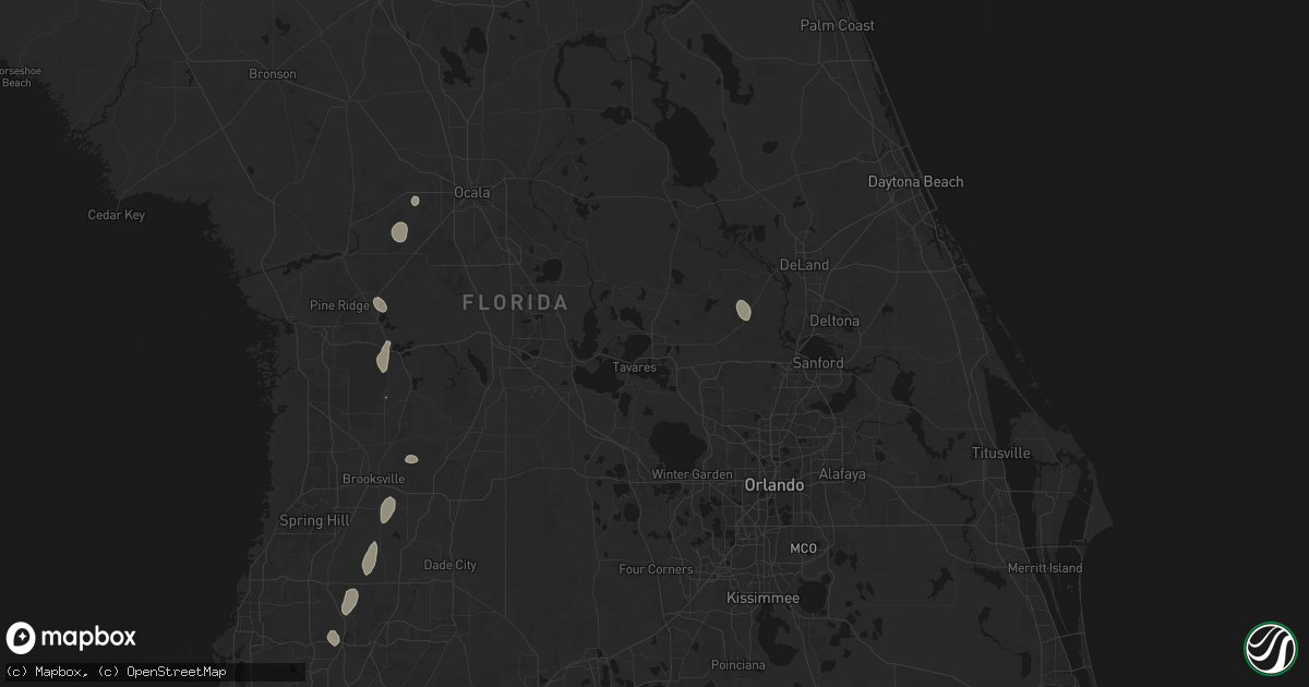 Hail map in Eustis, FL on August 9, 2026