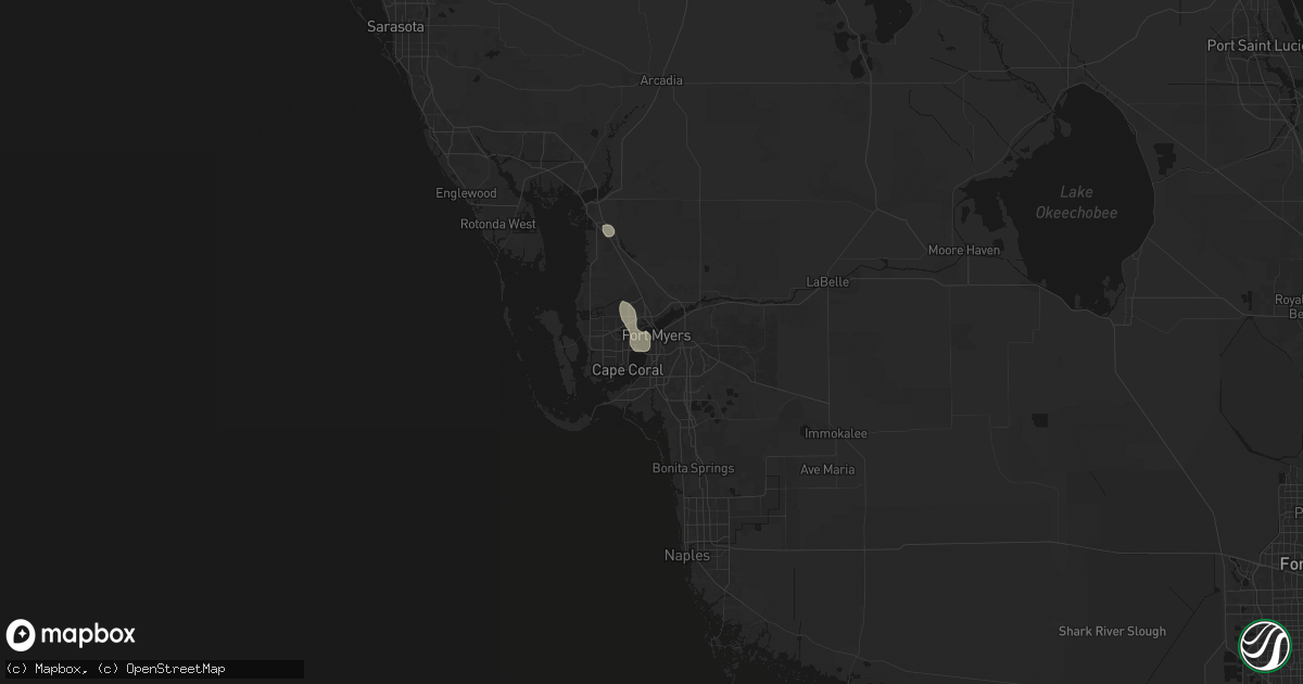 Hail map in Fort Myers, FL on August 9, 2026