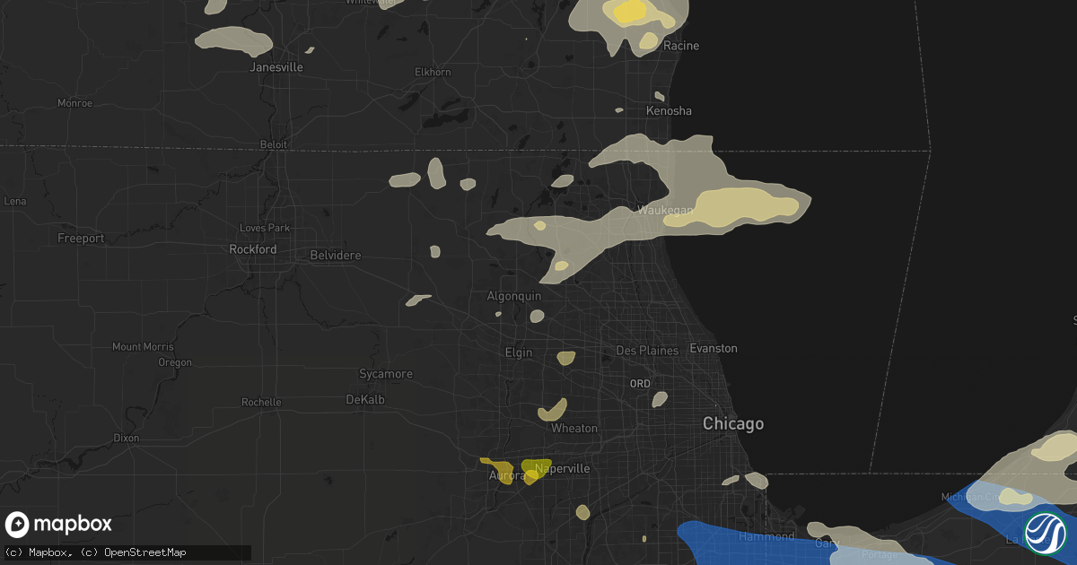 Hail map in Fox River Grove, IL on August 9, 2026