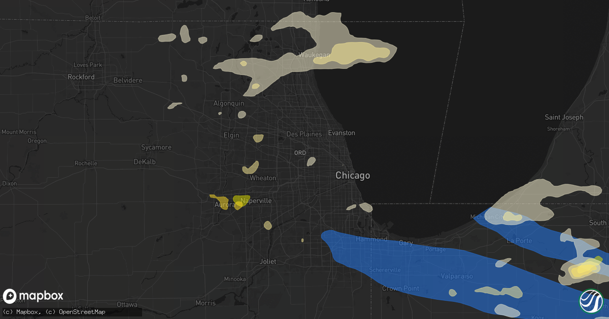 Hail map in Franklin Park, IL on August 9, 2026