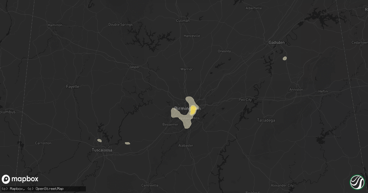 Hail map in Fultondale, AL on August 9, 2026