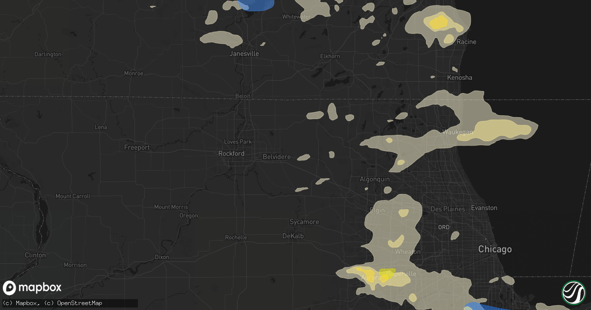 Hail map in Garden Prairie, IL on August 9, 2026