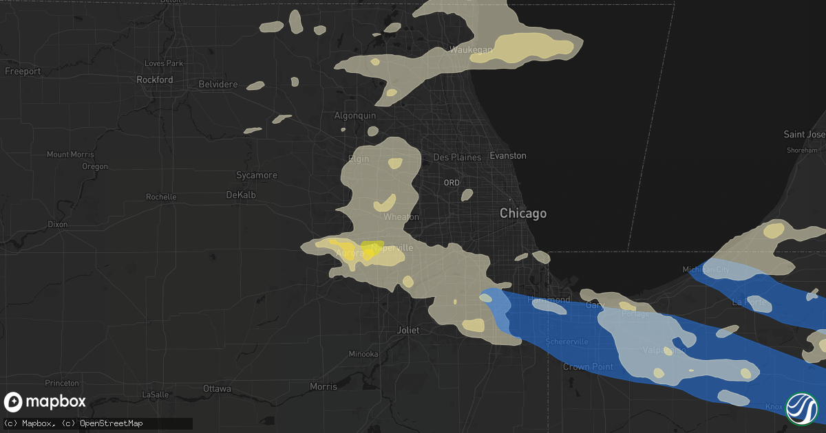 Hail map in Glen Ellyn, IL on August 9, 2026