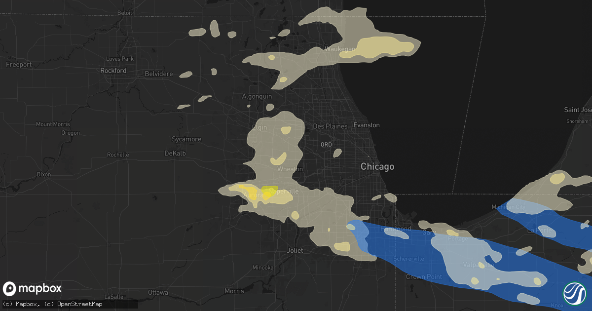 Hail map in Glendale Heights, IL on August 9, 2026