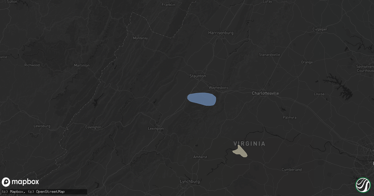 Hail map in Greenville, VA on August 9, 2026