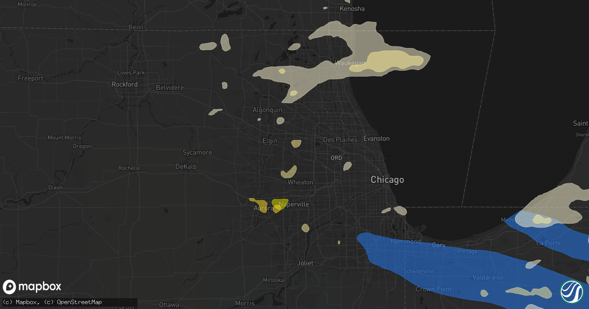 Hail map in Hanover Park, IL on August 9, 2026