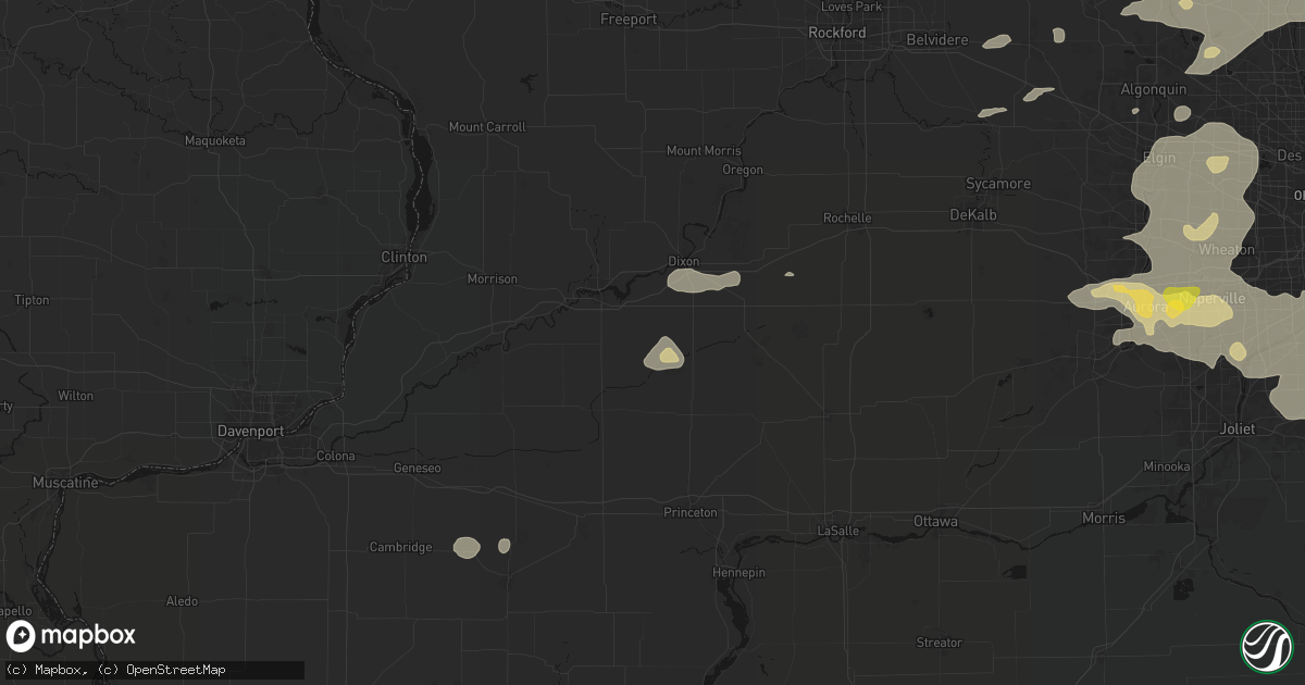 Hail map in Harmon, IL on August 9, 2026