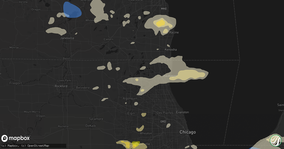 Hail map in Ingleside, IL on August 9, 2026