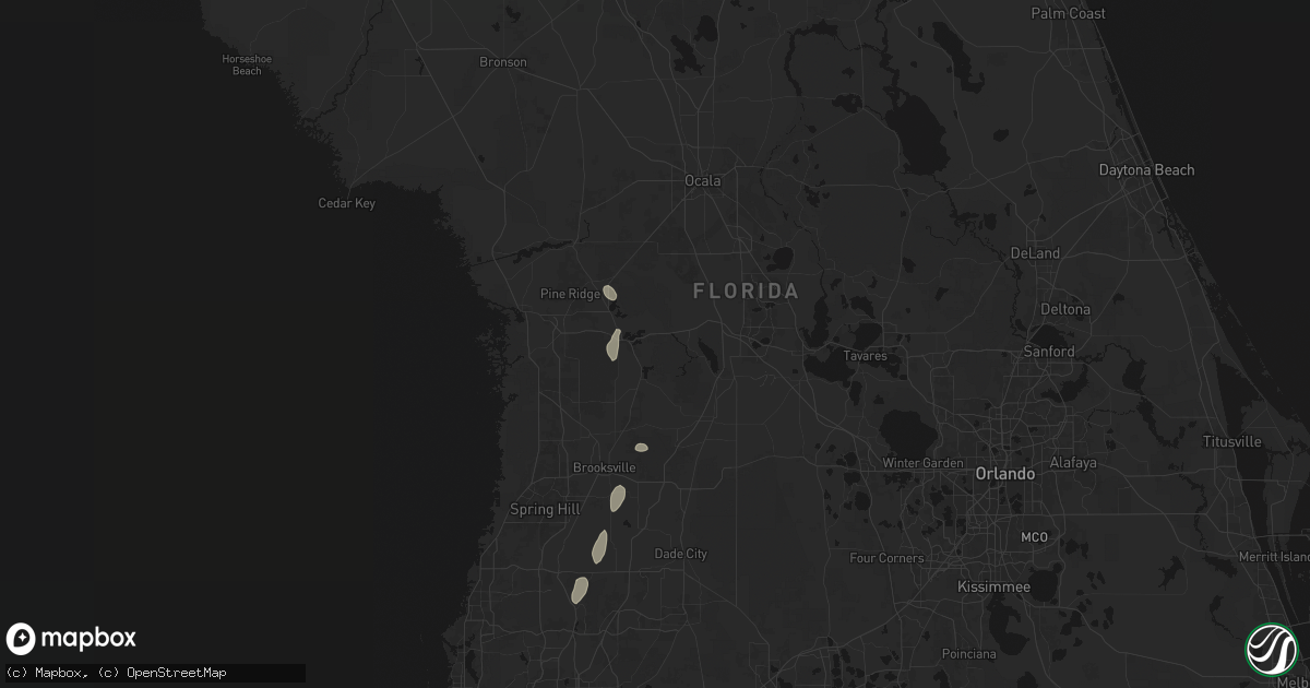Hail map in Inverness, FL on August 9, 2026