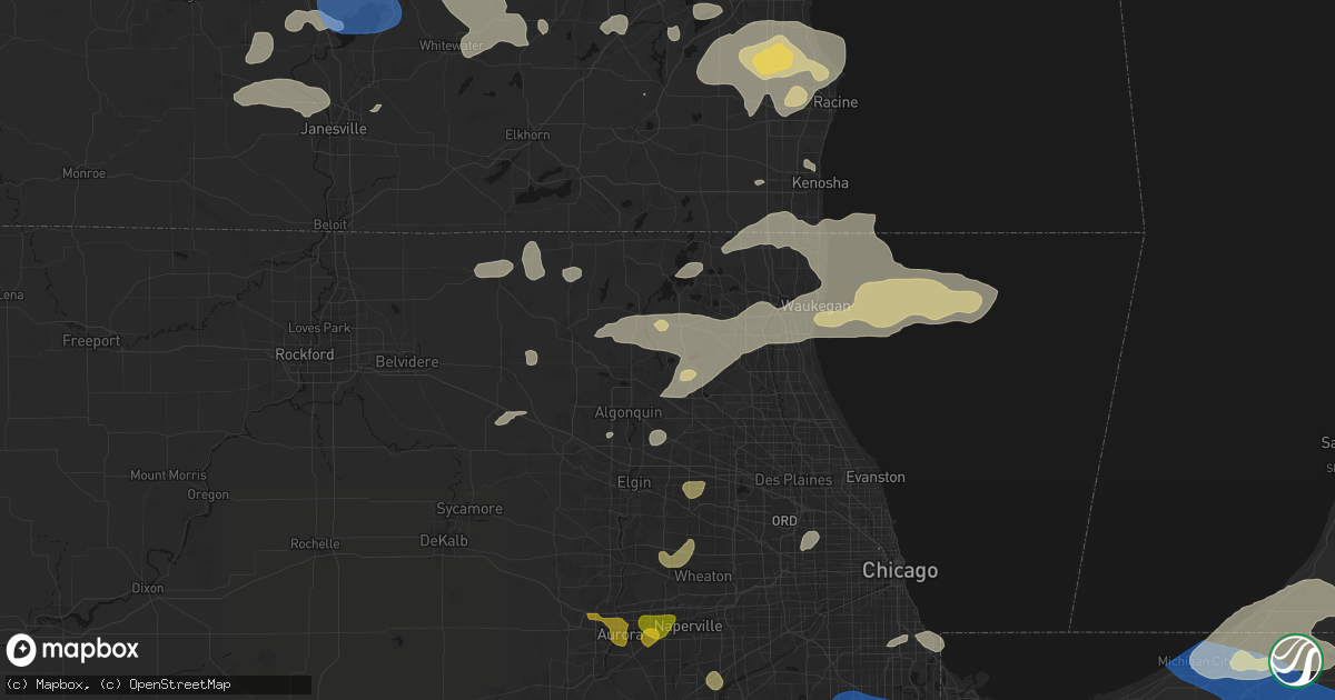 Hail map in Island Lake, IL on August 9, 2026