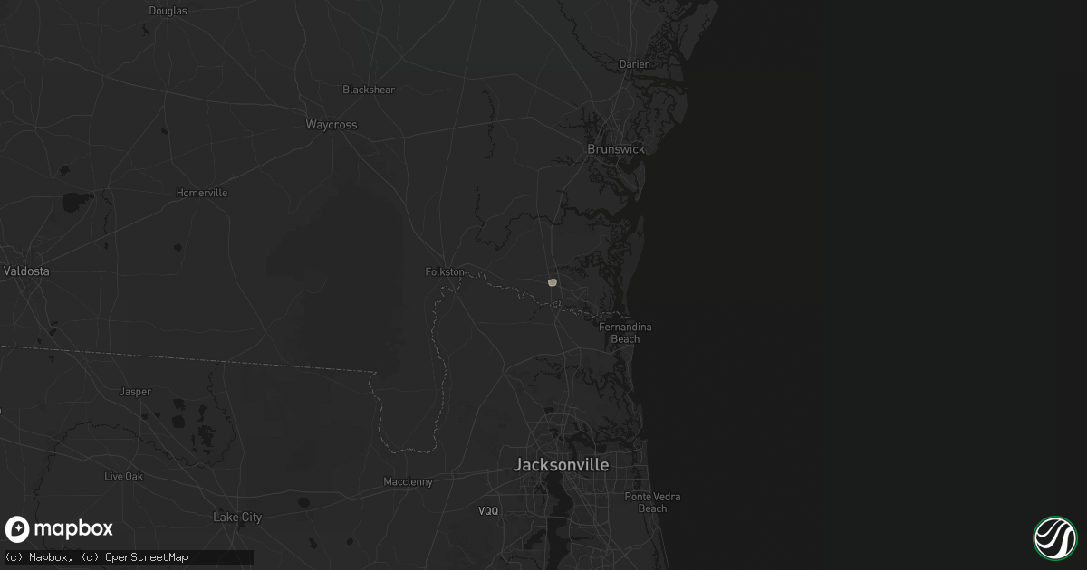 Hail map in Kingsland, GA on August 9, 2026