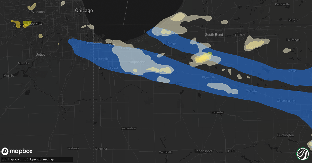 Hail map in La Crosse, IN on August 9, 2026