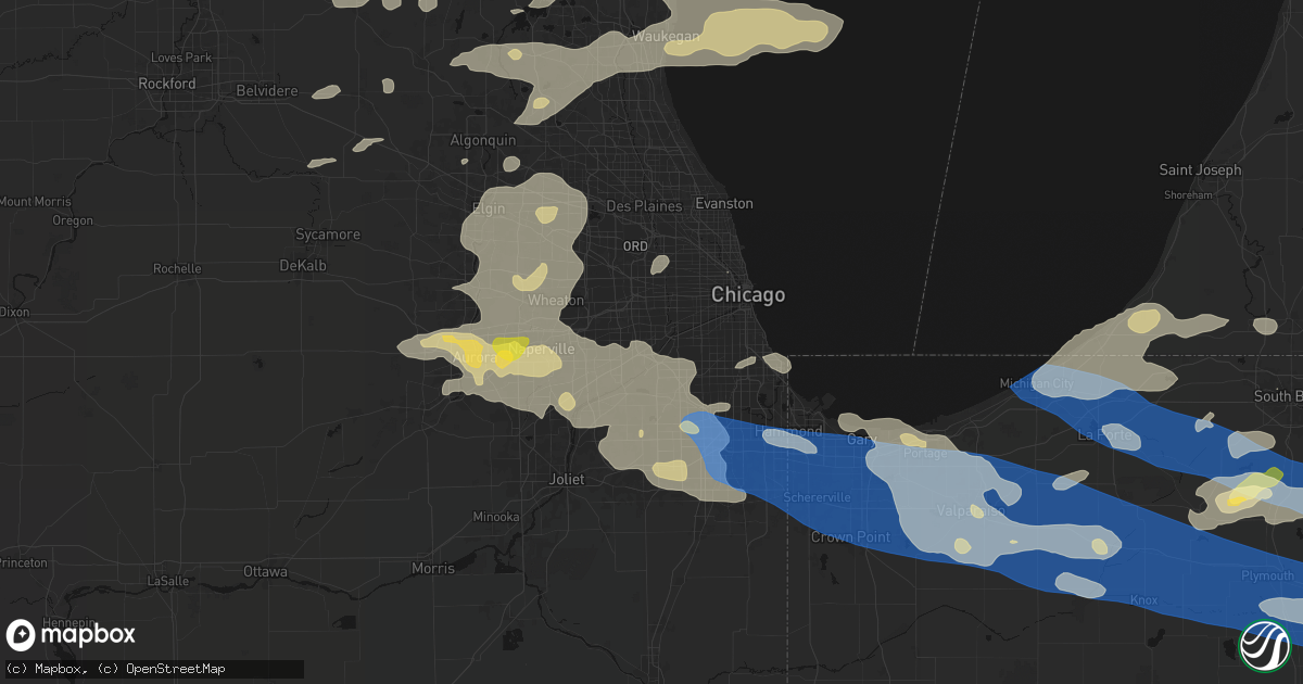 Hail map in La Grange, IL on August 9, 2026