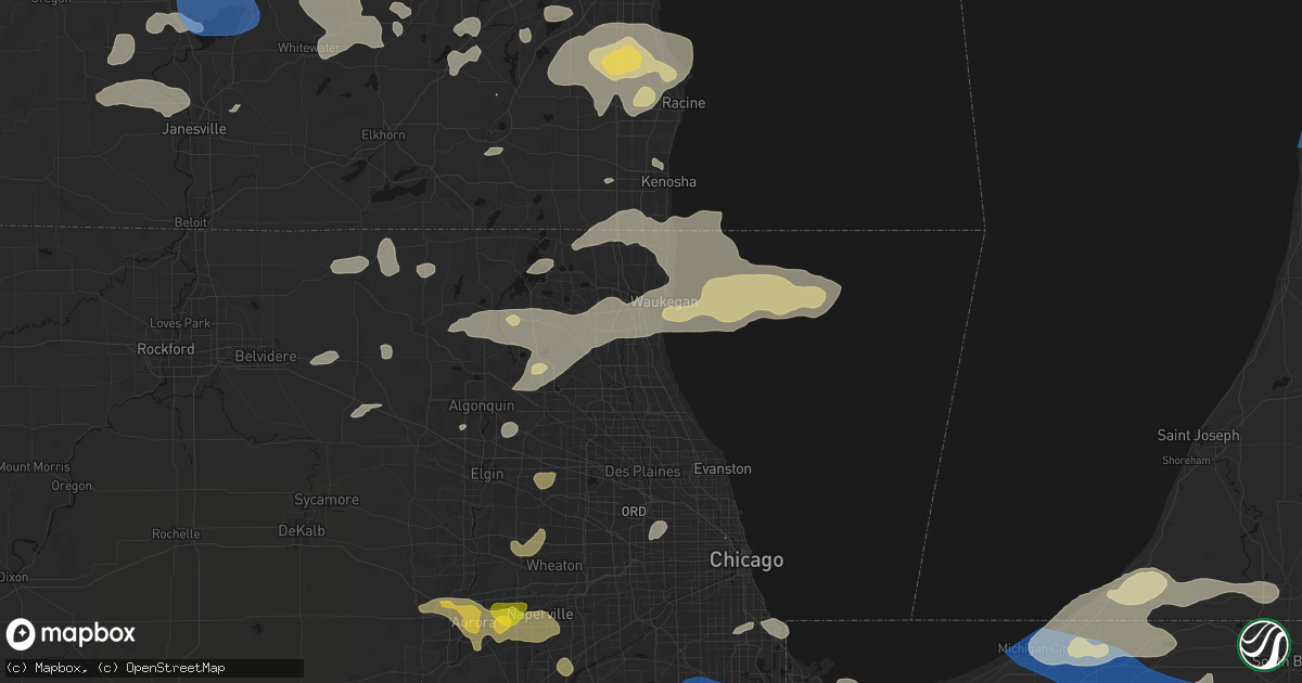 Hail map in Lake Bluff, IL on August 9, 2026