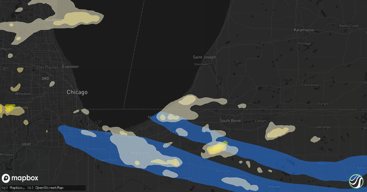 Hail map in Lakeside, MI on August 9, 2026