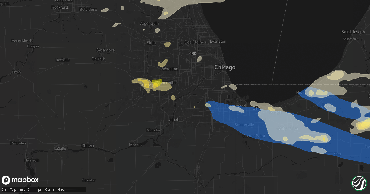 Hail map in Lemont, IL on August 9, 2026