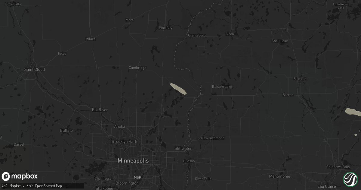 Hail map in Lindstrom, MN on August 9, 2026