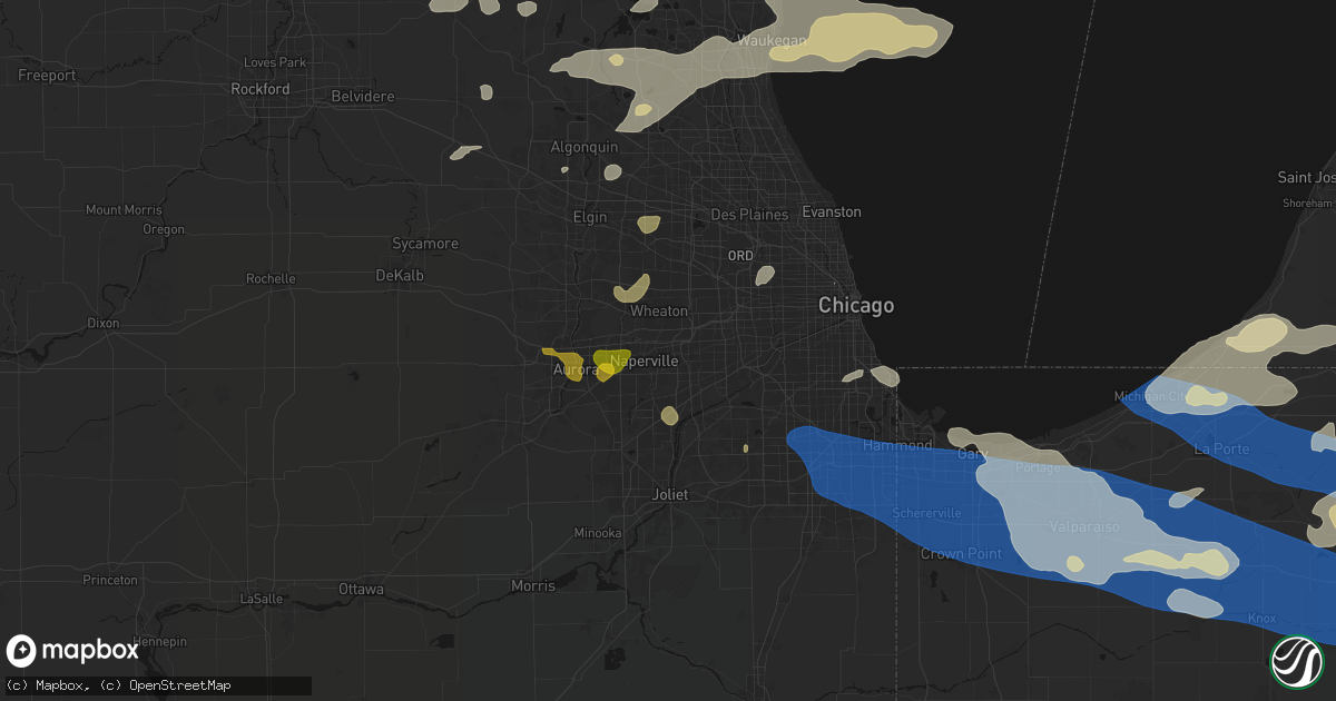 Hail map in Lisle, IL on August 9, 2026