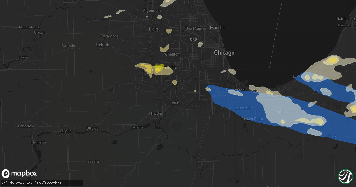 Hail map in Lockport, IL on August 9, 2026