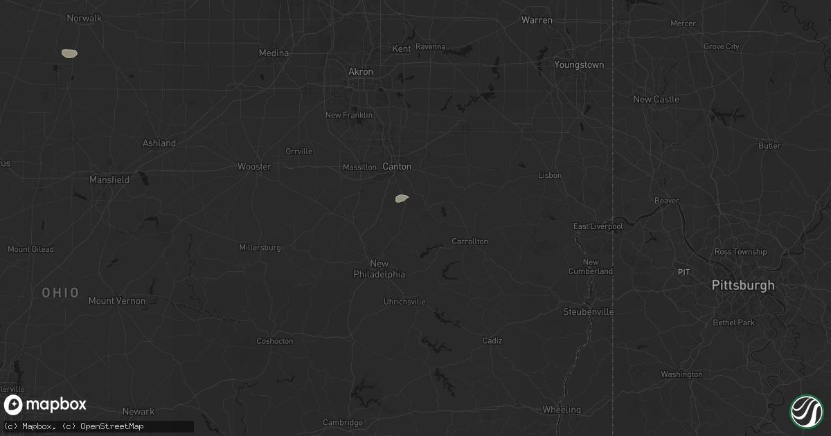 Hail map in Magnolia, OH on August 9, 2026