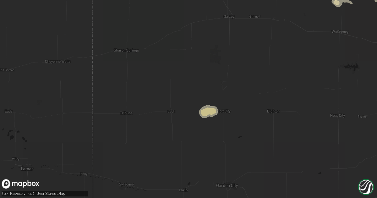 Hail map in Marienthal, KS on August 9, 2026