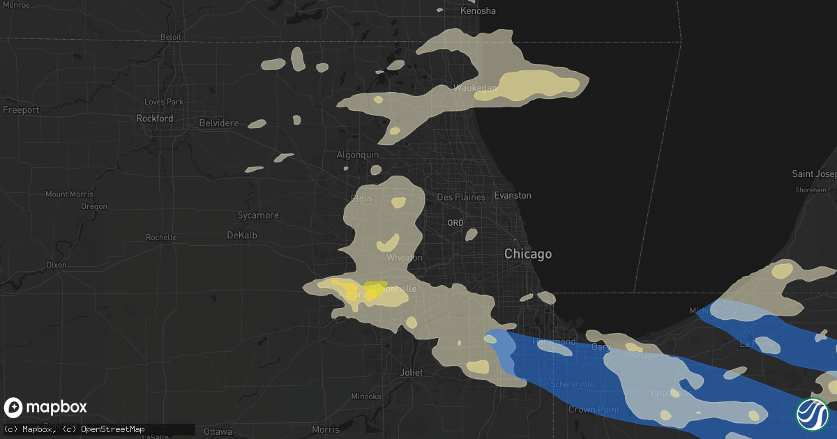 Hail map in Medinah, IL on August 9, 2026