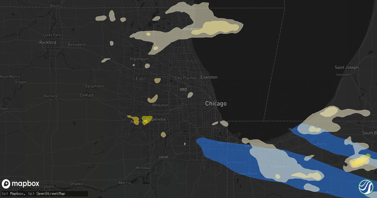 Hail map in Melrose Park, IL on August 9, 2026